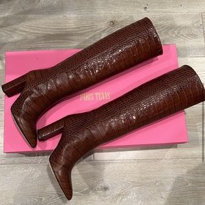 Paris Texas High Croc embossed knee high boots